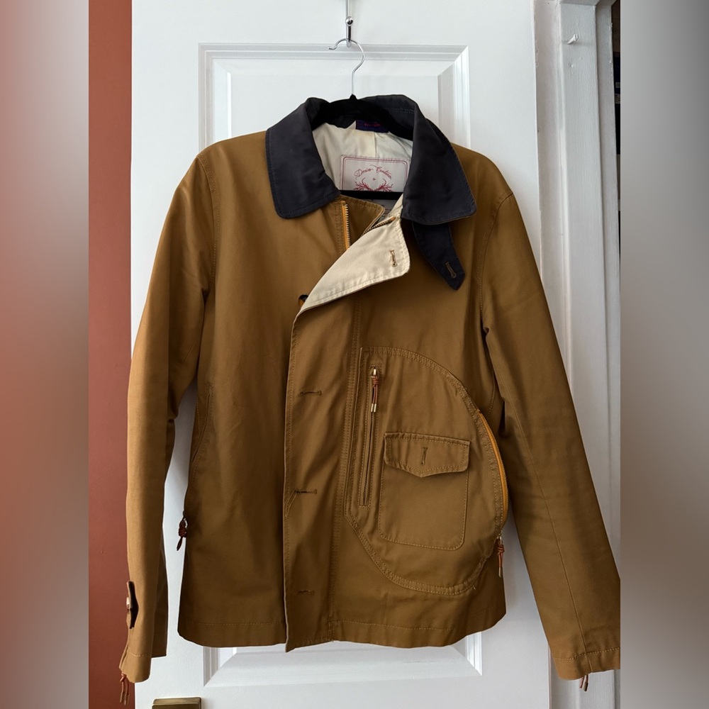 Zara Men's Brown Field Jacket with Dark Contrast Collar